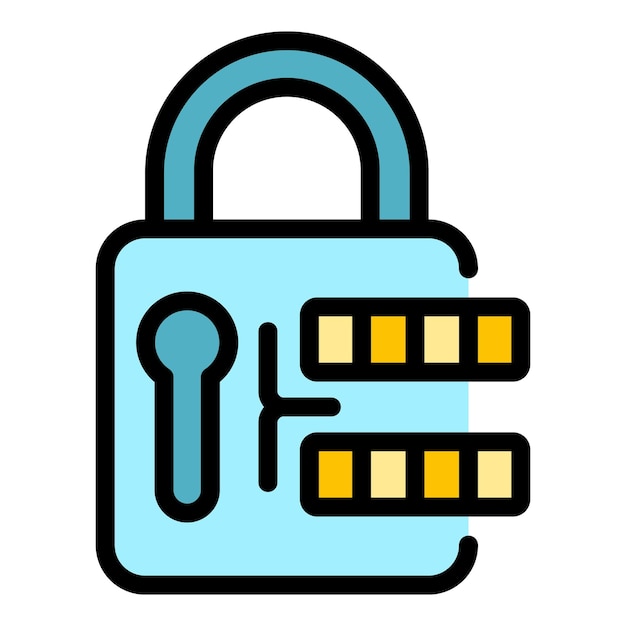 deposit room padlock icon outline deposit room padlock vector icon for web design isolated on white background color flat