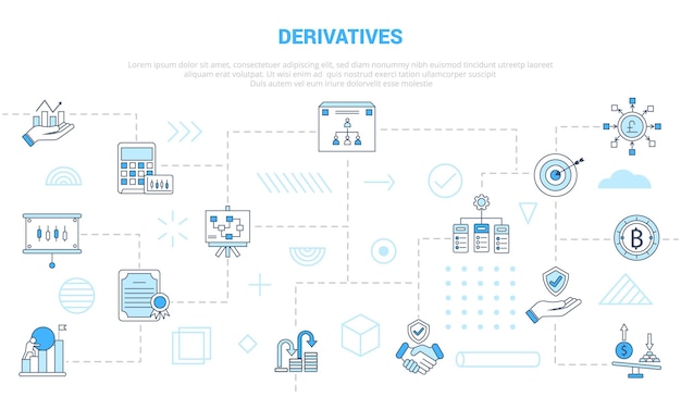 Derivatives concept with icon set template banner with modern blue color style