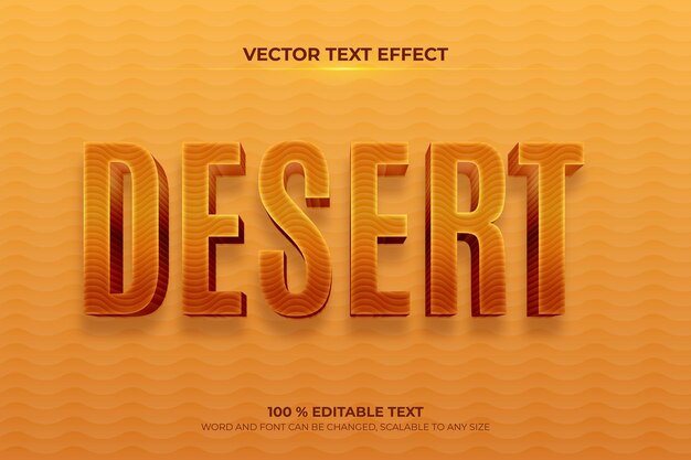 Desert editable 3d text effect with sand backround style