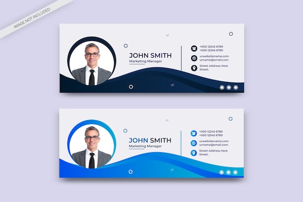 Design af e-mailsignaturskabelon eller e-mail-sidefod og personligt cover til sociale medier