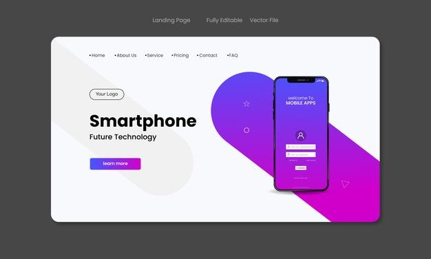 Design af landingsside til **mobilapp**