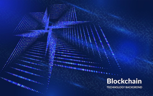 Design background for Blockchain Big Data Data Flow Cybersecurity Science or Finance for banner webdesign brochure background visualization Spirals Dots and Particles Premium Branding