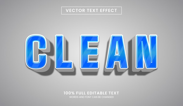 Design editable text effect Clean 3d bold vector illustration