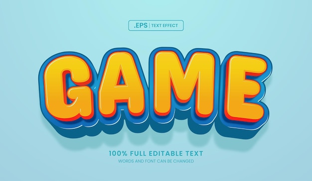 design editable text effect game 3d concept