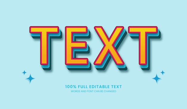 design editable text effect text 3d concept