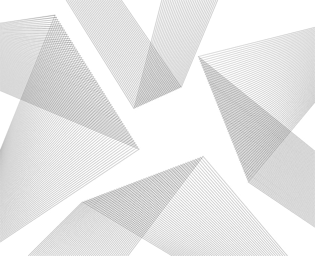 Design element Curved sharp corners wave many lines Abstract vertical broken stripes on white background isolated Creative line art Vector illustration EPS 10 Colors line created using Blend Tool