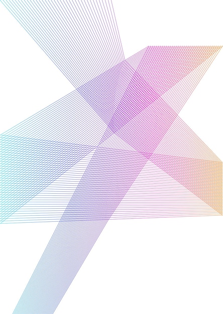 Design element Curved sharp corners wave many lines Abstract vertical broken stripes on white background isolated Creative line art Vector illustration EPS 10 Colors line created using Blend Tool