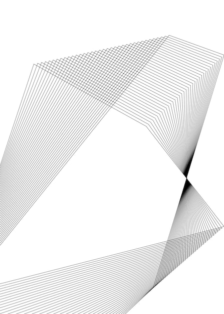 Design element Curved sharp corners wave many lines Abstract vertical broken stripes on white background isolated Creative line art Vector illustration EPS 10 Colors line created using Blend Tool