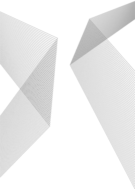 Design element Curved sharp corners wave many lines Abstract vertical broken stripes on white background isolated Creative line art Vector illustration EPS 10 Colors line created using Blend Tool