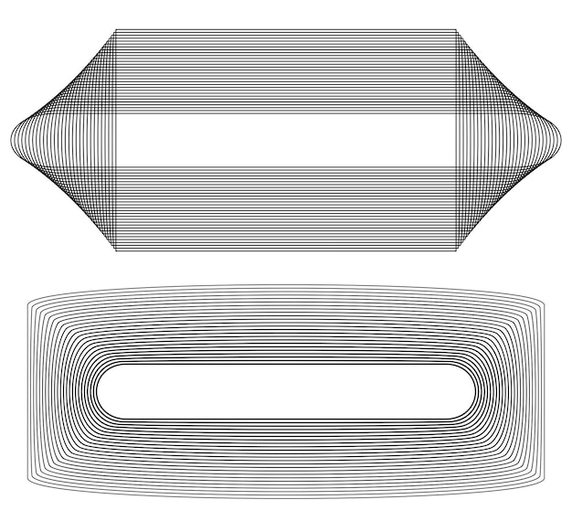 Design element rotation intersection overlay black thin lines forms frame for background presentation Vector illustration EPS 10 for new product newsletters technology graphics report firm