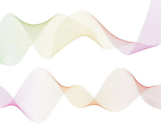 Design element wavy lines form spiral ribbon effect 3d13