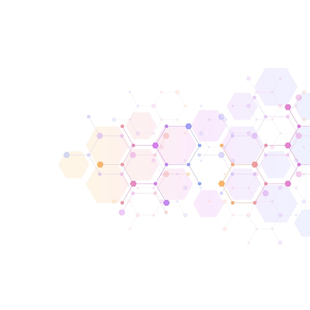 Design element with hexagons pattern and geometric shapes