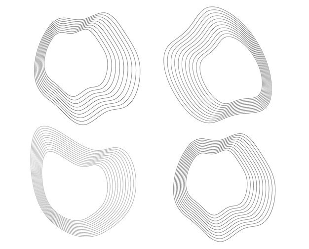 design elements circle deformed form sea shells set abstract circular wavy stripes logo element on white background isolated vector illustration eps 10 wave with lines created using blend tool