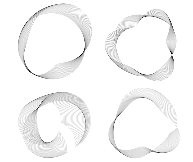 Design elements Creative art frame border many lines twist circle69