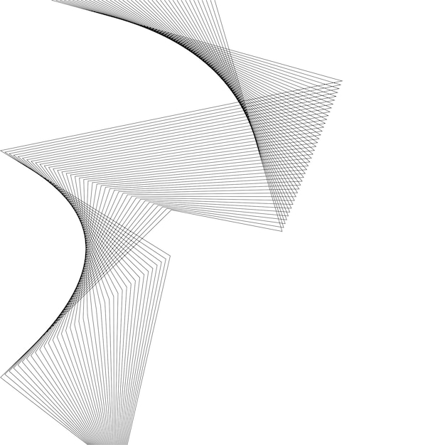 design elements curved sharp corners wave many lines abstract vertical broken stripes on white background isolated creative line art vector illustration eps 10 black line created using blend tool