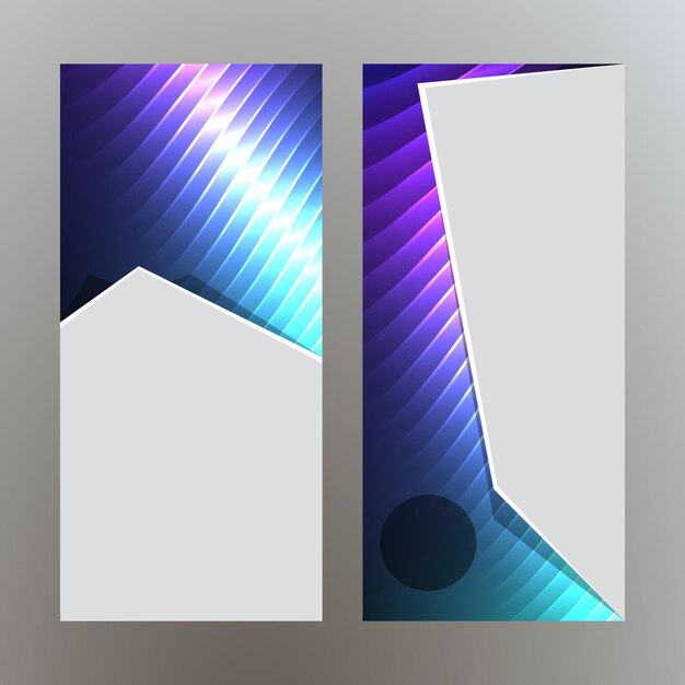 Design elements presentation template Set vertical banners colors background backdrop glow light effect Vector illustration EPS 10 for web banner template business card layout web site element