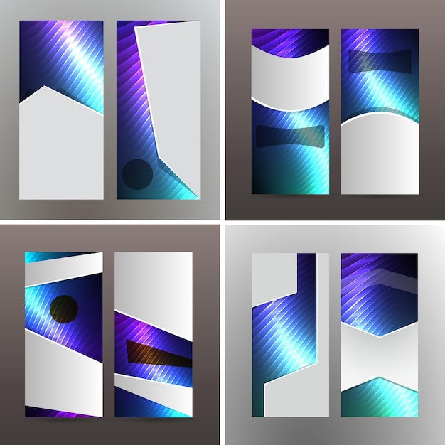 Design elements presentation template Set vertical banners colors background backdrop glow light effect Vector illustration EPS 10 for web banner template business card layout web site element