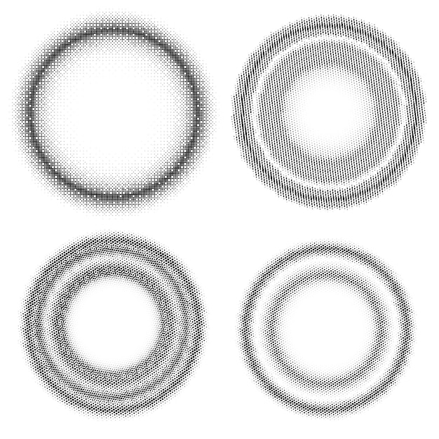 Design elements symbol Editable icon Halftone circles halftone dot pattern on white background Vector illustration eps 10 frame with black abstract random dots for technology cosmetic