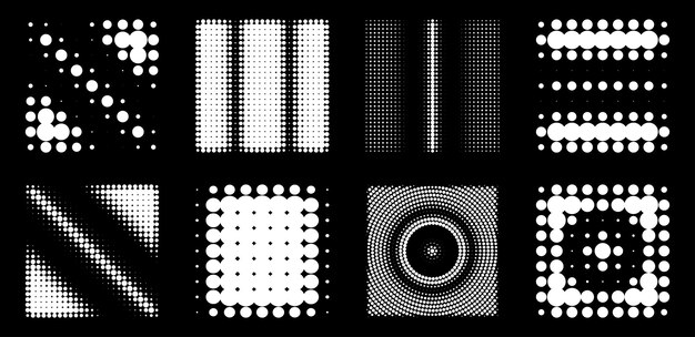 Design elements vector halftone dotted frames set