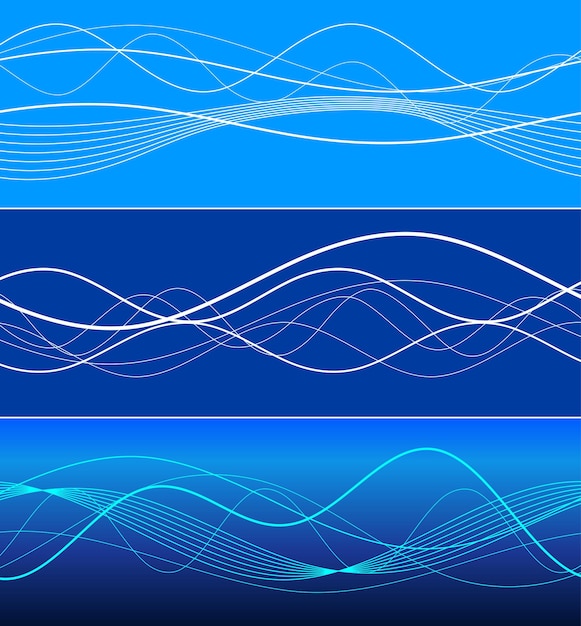 Design elements Wave of many blue lines Abstract wavy stripes on white background isolated Creative line art Vector illustration EPS 10 Colourful shiny waves with lines created using Blend Tool