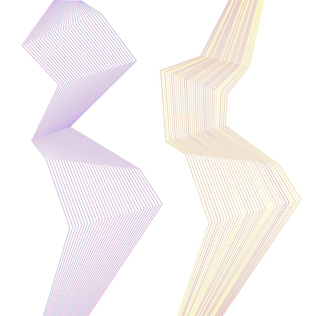 Design elements Wave of many color lines Abstract wavy stripes on white background isolated Creative line art Vector illustration EPS 10 Colourful shiny waves with lines created using Blend Tool
