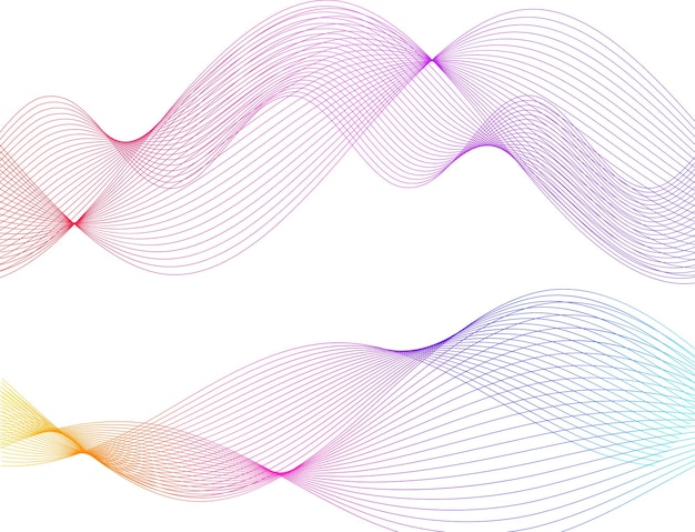 Design elements Wave of many glittering lines Abstract circle glow wavy stripes on white background isolated Creative line art Vector illustration EPS 10 art deco style for wedding invitation