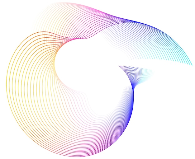 Design elements Wave of many glittering lines Abstract glow wavy stripes on white background isolated Creative line art Vector illustration EPS 10 Colourful waves with lines created using Blend