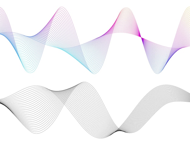 design elements wave of many gray lines abstract wavy stripes on white background isolated creative line art vector illustration eps 10 colourful shiny waves with lines created using blend tool