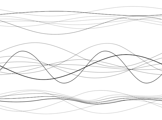 Design elements Wave of many gray lines Abstract wavy stripes on white background isolated Creative line art Vector illustration EPS 10 Colourful shiny waves with lines created using Blend Tool