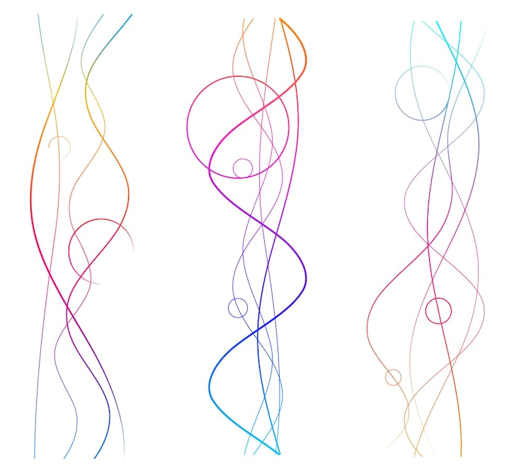 Vektör design elements wave of many purple black lines abstract wavy stripes on white background isolated vector illustration eps 10 colourful waves with lines
