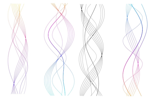 design elements wave of many purple dotted lines abstract wavy stripes on white background isolated vector illustration eps 10 colourful waves with lines created using blend tool