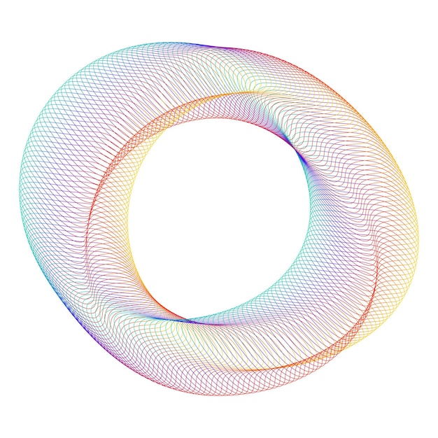 Design elements Wave of many purple lines circle ring Abstract vertical wavy stripes on white background isolated Vector illustration EPS 10 Colourful waves with lines created using Blend Tool
