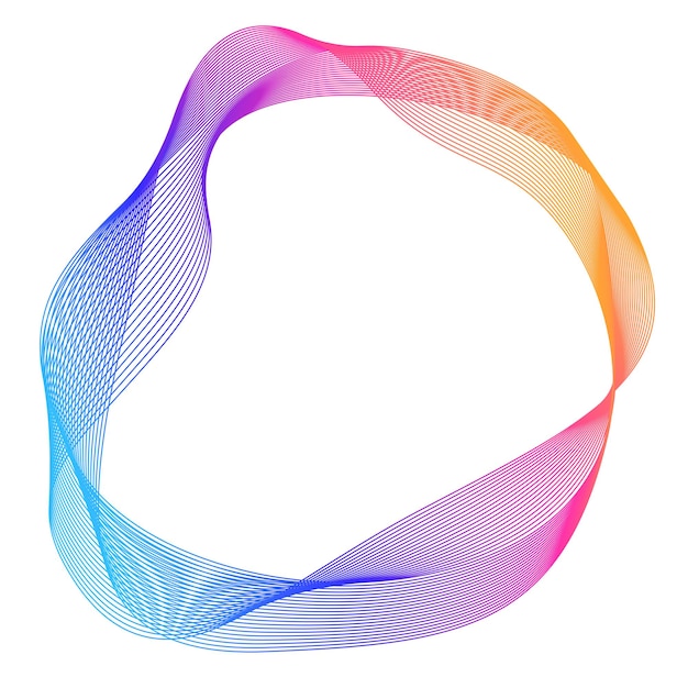 Design elements Wave of many purple lines circle ring Abstract vertical wavy stripes on white background isolated Vector illustration EPS 10 Colourful waves with lines created using Blend Tool