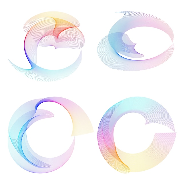 Design elements Wave of many purple lines circle ring Abstract vertical wavy stripes on white background isolated Vector illustration EPS 10 Colourful waves with lines created using Blend Tool