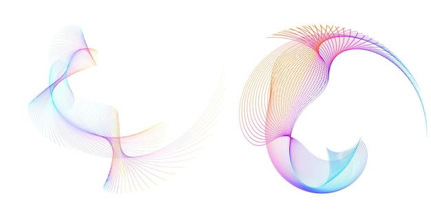 Design elements Wave of many purple lines circle ring Abstract vertical wavy stripes on white background isolated Vector illustration EPS 10 Colourful waves with lines created using Blend Tool