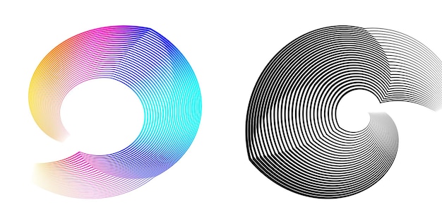 Design elements Wave of many purple lines circle ring Abstract vertical wavy stripes on white background isolated Vector illustration EPS 10 Colourful waves with lines created using Blend Tool