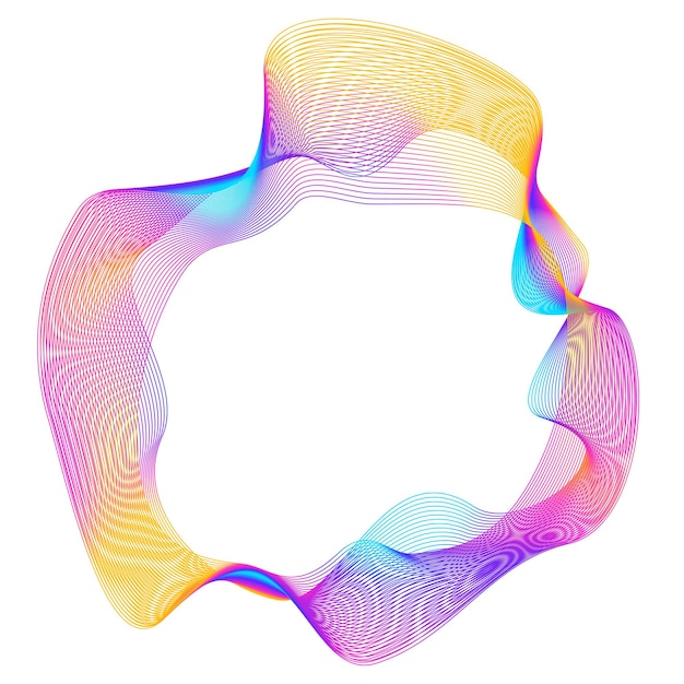Design elements Wave of many purple lines circle ring Abstract vertical wavy stripes on white background isolated Vector illustration EPS 10 Colourful waves with lines created using Blend Tool