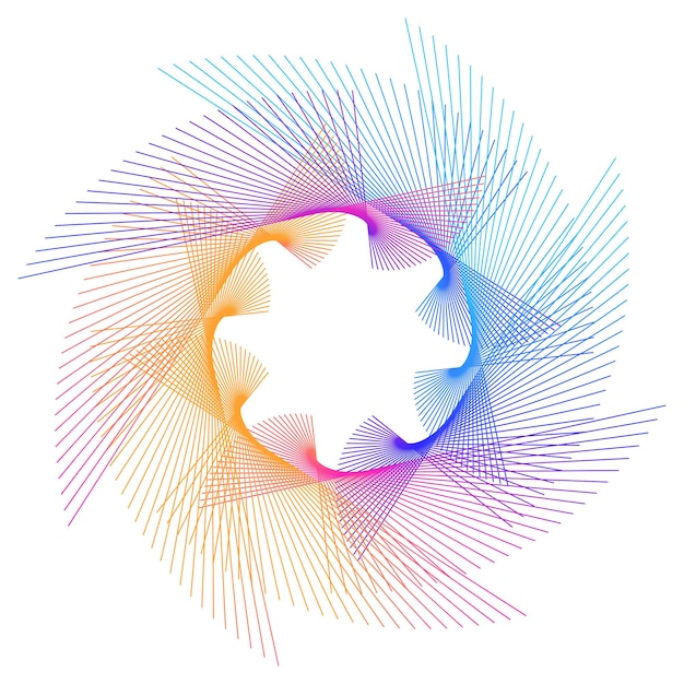 design elements wave of many purple lines circle ring vertical wavy stripes on white background