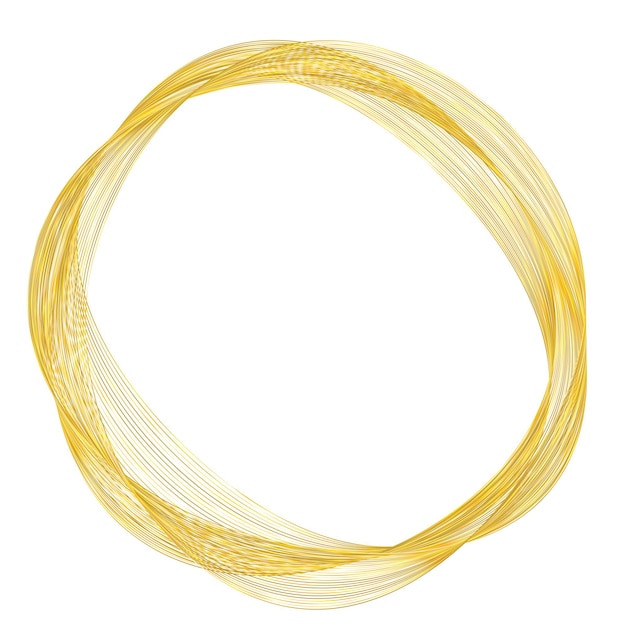 Design ögeleri. Birçok parıltılı çizginin dalgası, daire halkası. Beyaz arka planda soyut parıltılı dalgalı şeritler izole edilmiş vektör illüstrasyonu EPS 10. Blend Tool kullanılarak oluşturulmuş çizgili parıltılı dalgalar