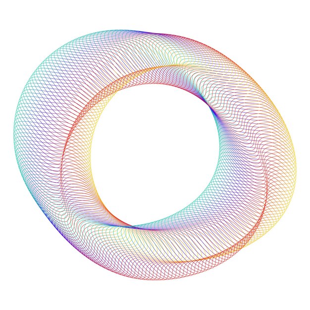 Design öğeleri. Mor renkli birçok çizginin dalgası, daire halkası. Soyut dikey dalgalı şeritler, beyaz arka planda izole edilmiş vektör çizimi EPS 10. Blend Tool kullanılarak oluşturulmuş, çizgili renkli dalgalar