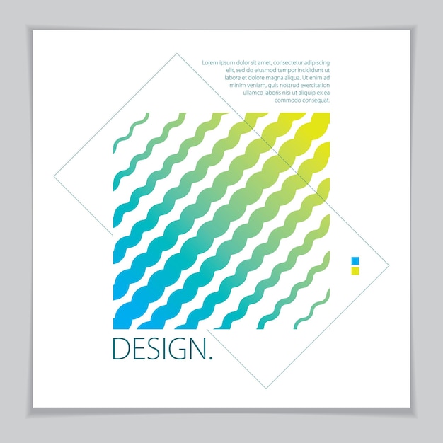 Design template for flyer, booklet, greeting card, invitation and advertising. Geometric line pattern vector abstract advertising art. Minimalistic brochure design.