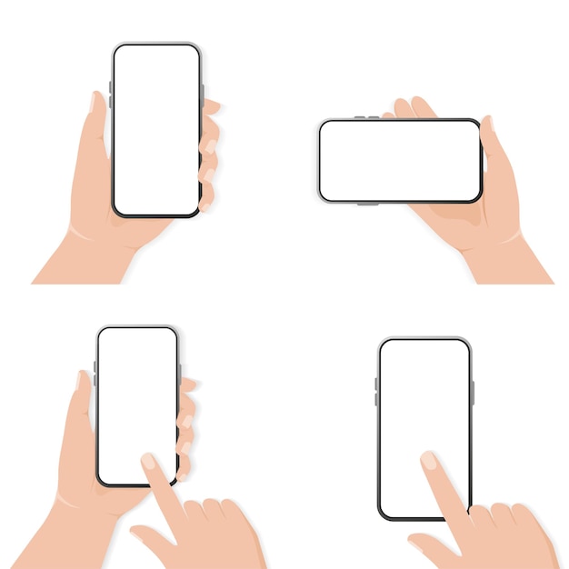 design template with smartphone with hand rotate technology vector illustration smartphone