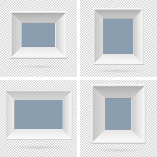 Designelement til rektangulær billedramme til præsentation med skygge på transparent baggrund 3D Board Banner-væg på isoleret, ren Vector illustration EPS 10 til foto, billede og tekst