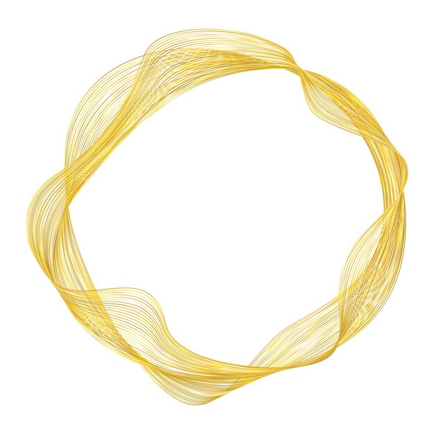 Designelementer Bølge af mange glitrende linjer, cirkelring Abstrakt glødende bølgestriber på hvid baggrund, isoleret Vektor illustration EPS 10 Glitterbølger med linjer skabt ved hjælp af Blend Tool