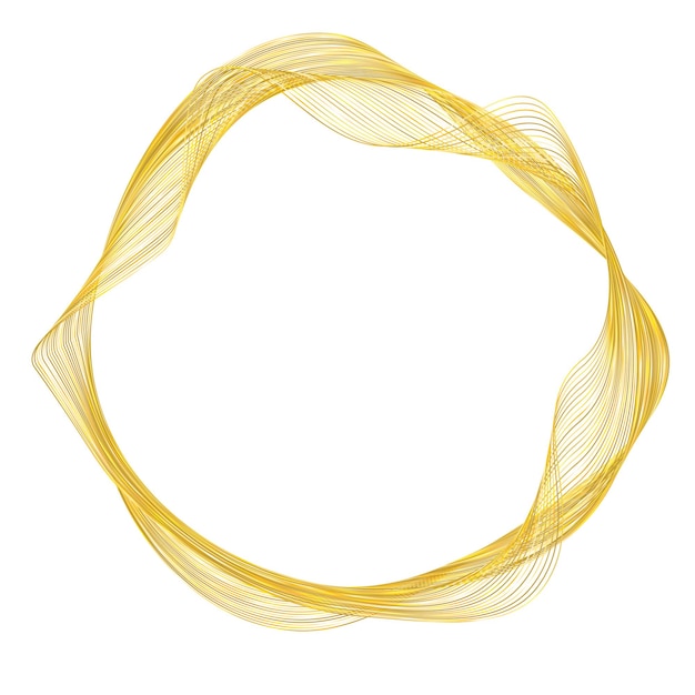 Designelementer Bølge af mange glitrende linjer, cirkelring Abstrakt glødende bølgestriber på hvid baggrund, isoleret Vektor illustration EPS 10 Glitterbølger med linjer skabt ved hjælp af Blend Tool