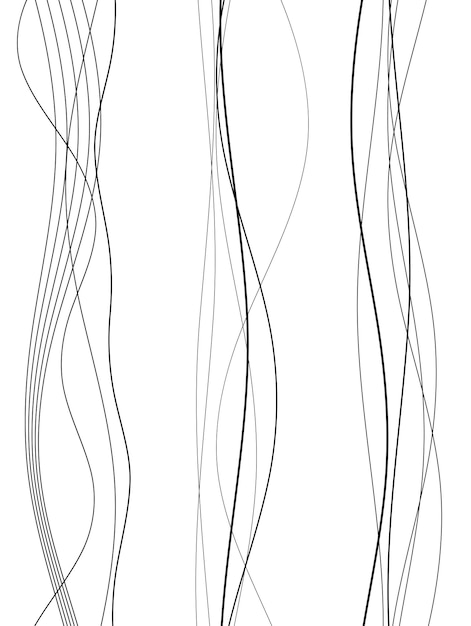 Designelementer Bølge af mange grå linjer Abstrakte bølgede striber på hvid baggrund isoleret Kreativ line art Vektor illustration EPS 10 Farverige skinnende bølger med linjer skabt ved hjælp af Blend Tool