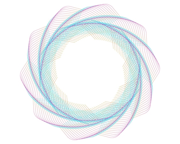 Designelementer. Bølge af mange lilla linjer, cirkel, ring. Abstrakte lodrette bølgestriber på hvid baggrund isoleret. Vektorillustration EPS 10. Farverige bølger med linjer skabt ved hjælp af Blend Tool