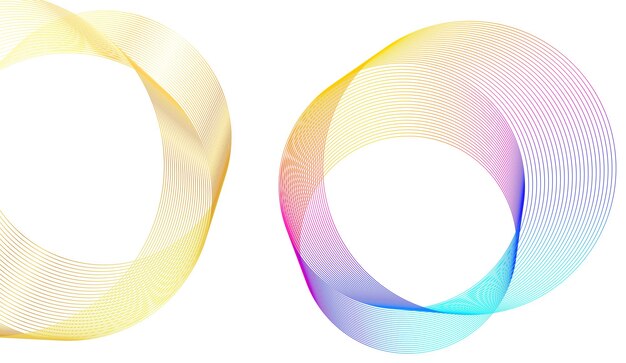Designelementer Bølge af mange lilla linjer i en cirkel Abstrakt lodret bølget stribe på hvid baggrund, isoleret Vektor-illustration EPS 10 Farverige bølger med linjer skabt ved hjælp af Blend Tool