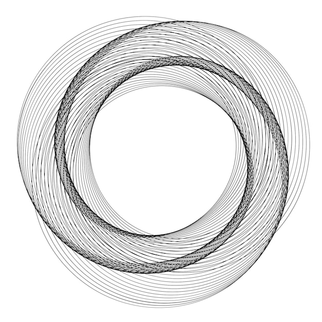 Designelementer Bølge af mange lilla linjer i en cirkel Abstrakt lodret bølget stribe på hvid baggrund, isoleret Vektor-illustration EPS 10 Farverige bølger med linjer skabt ved hjælp af Blend Tool