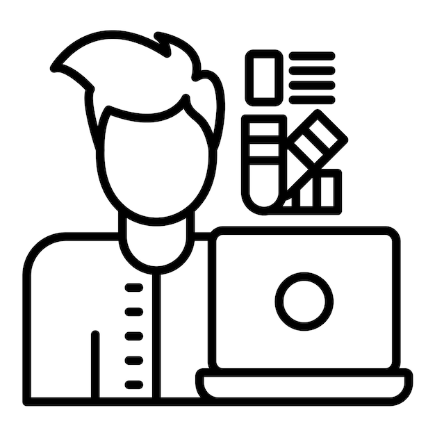 designer male line illustration